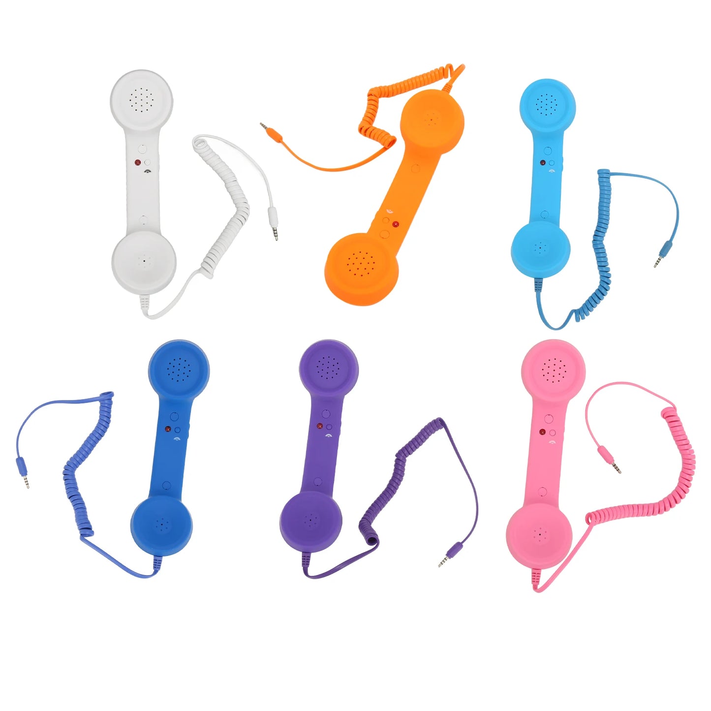 Retro Telephone Handset 3.5mm, Stylish Mini Phone Call Receiver Microphone Speaker for Mobile Phones