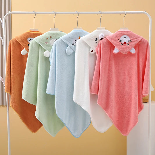 New Coral Fleece Bath Towel for Infants and Children. Super Absorbent, Comfortable and Soft Fabric