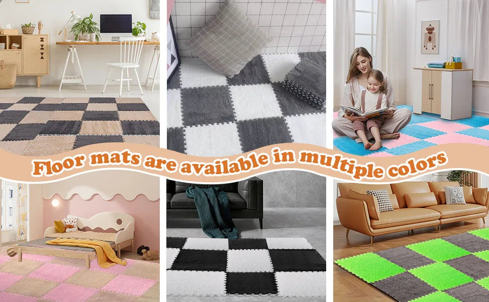 30X30X1cm Soft Plush Children's Mat Baby Toys Eva Foam Puzzle Carpet Warm Children Play Mats Interlocking Rugs Infant Carpet
