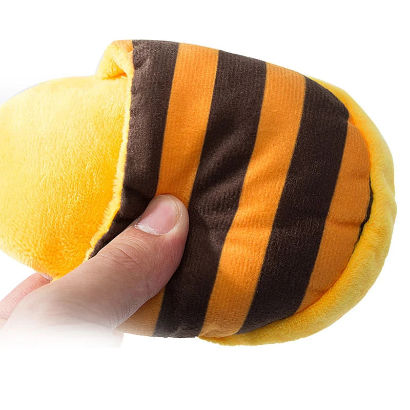Puppy Chew Toy with Squeaker – Funny Plush Slipper for Small Dogs, Teeth-Cleaning Toy for French Bulldogs & Shiba Inus