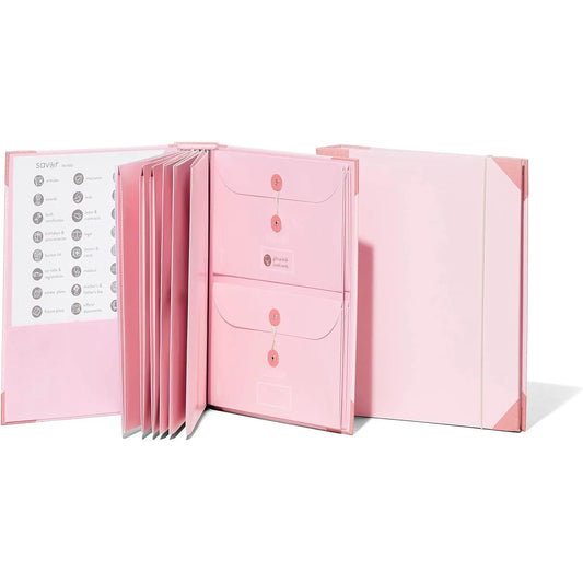 Multifunctional binder organizer,folio folders with label pockets,document organizer for personal,school and office file storage