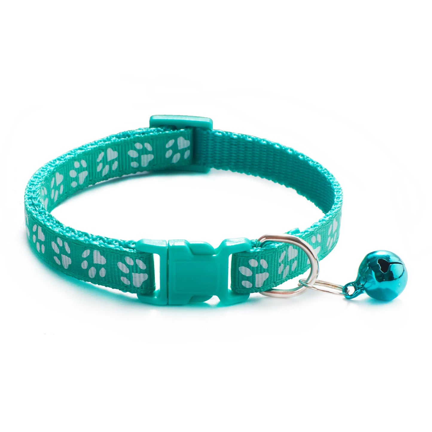 HABO Adjustable Pet Collar with Bell – Colorful Cartoon Footprint Necklace for Dogs, Puppies, Cats, and Kittens