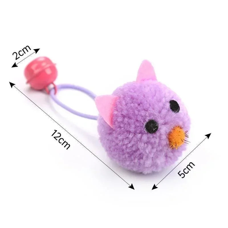 Cat Toys Interactive Plush Mouse Head Shaped Pet Toys With Bell Kitten Cats Playing Scratch Training Toy