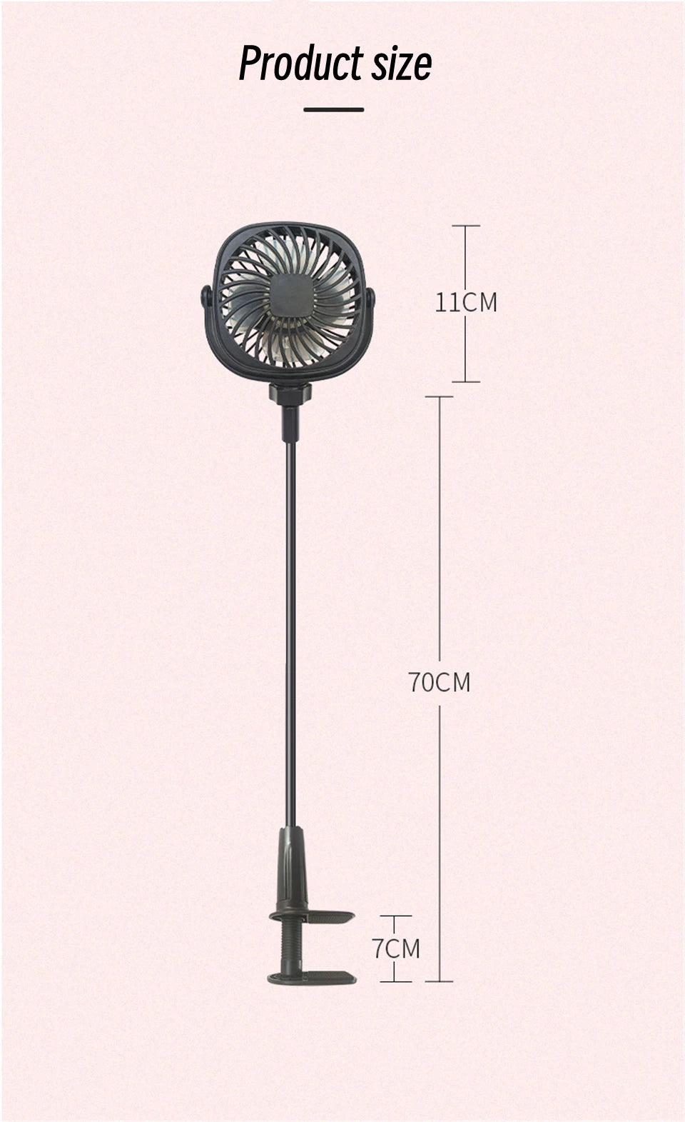 USB Electric Portable Adjustable 3 Speed Fan