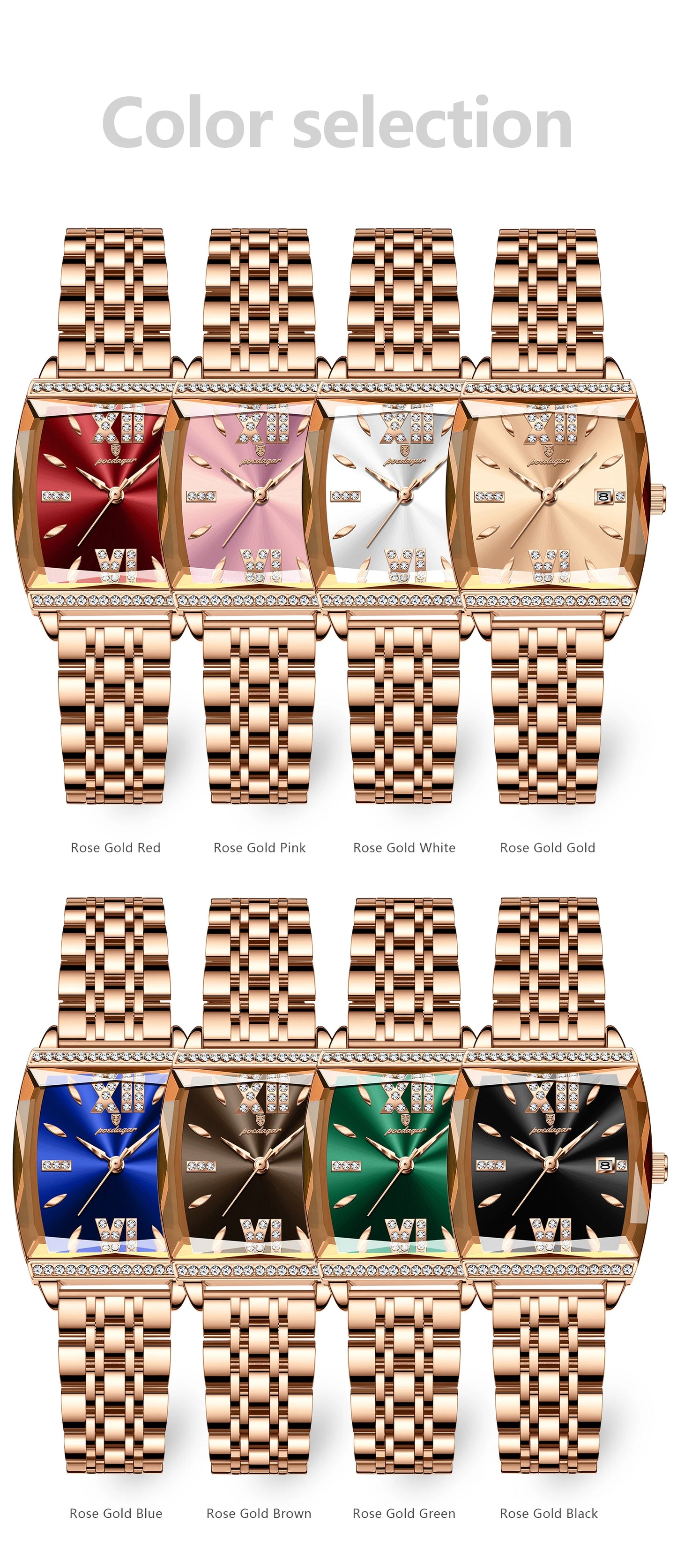 POEDAGAR Top Exquisite Woman Watches High Quality Date Fashion Waterproof Ladies Watch Stainless Steel Women's Quartz Wristwatch