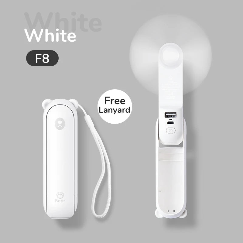 JISULIFE Portable Mini Handheld Fan USB 4500mA With Flash Light