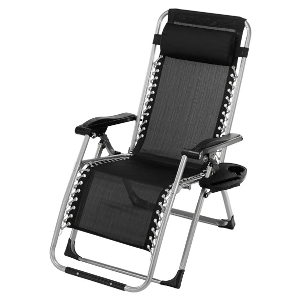 Infinity Zero Gravity Chair with Pad, Patio Chairs with Pillow and Utility Tray Adjustable Folding Recliner for Deck,Patio,Beach