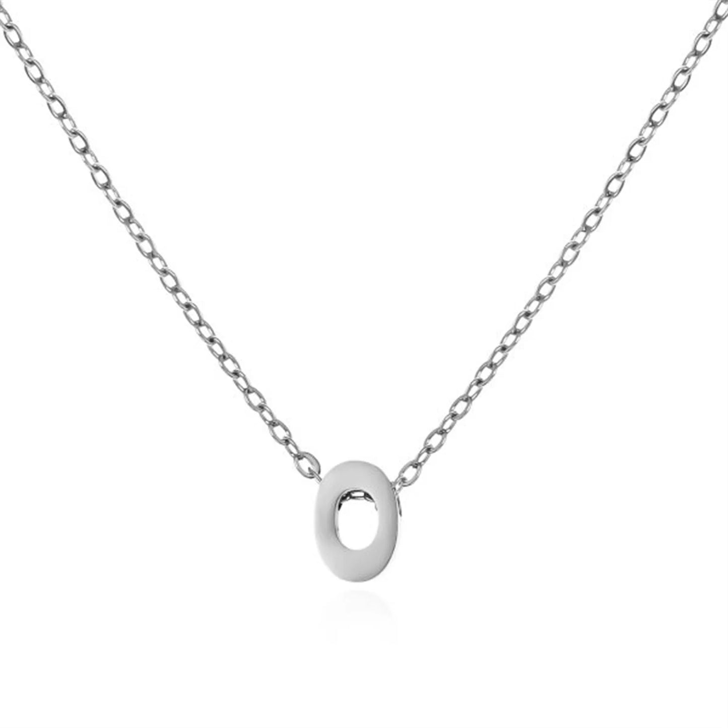 Silver Color Tiny A-Z Initial Letter Necklace for Women Stainless Steel 26 Alphabet Name Pendant Necklaces Jewelry Birthday Gift