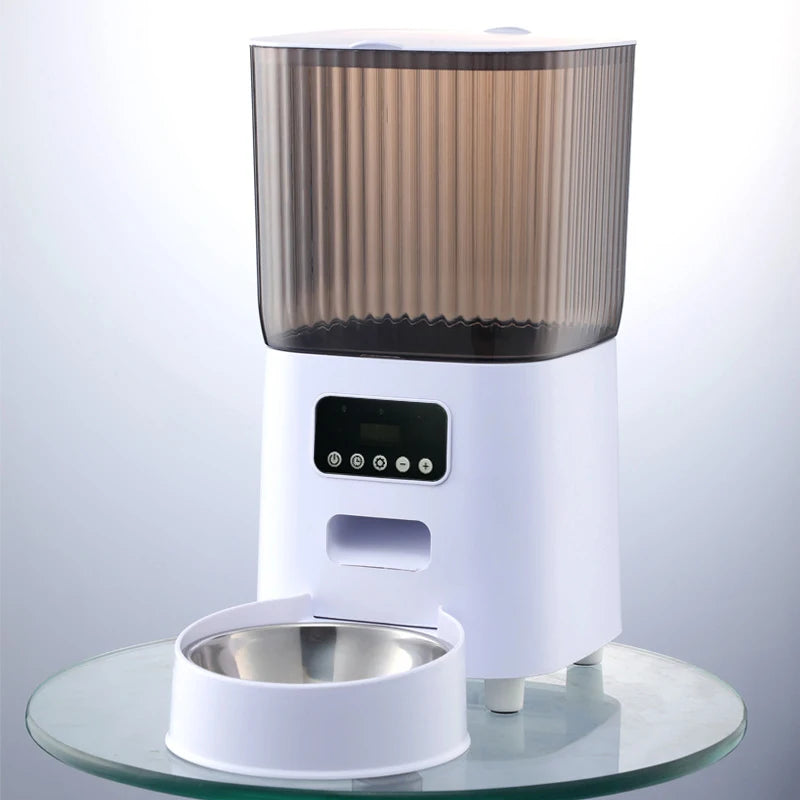 5L Smart Automatic Pet Feeder with Camera – WiFi Cat & Dog Food Dispenser with Timed Portions and Stainless Steel Bowl