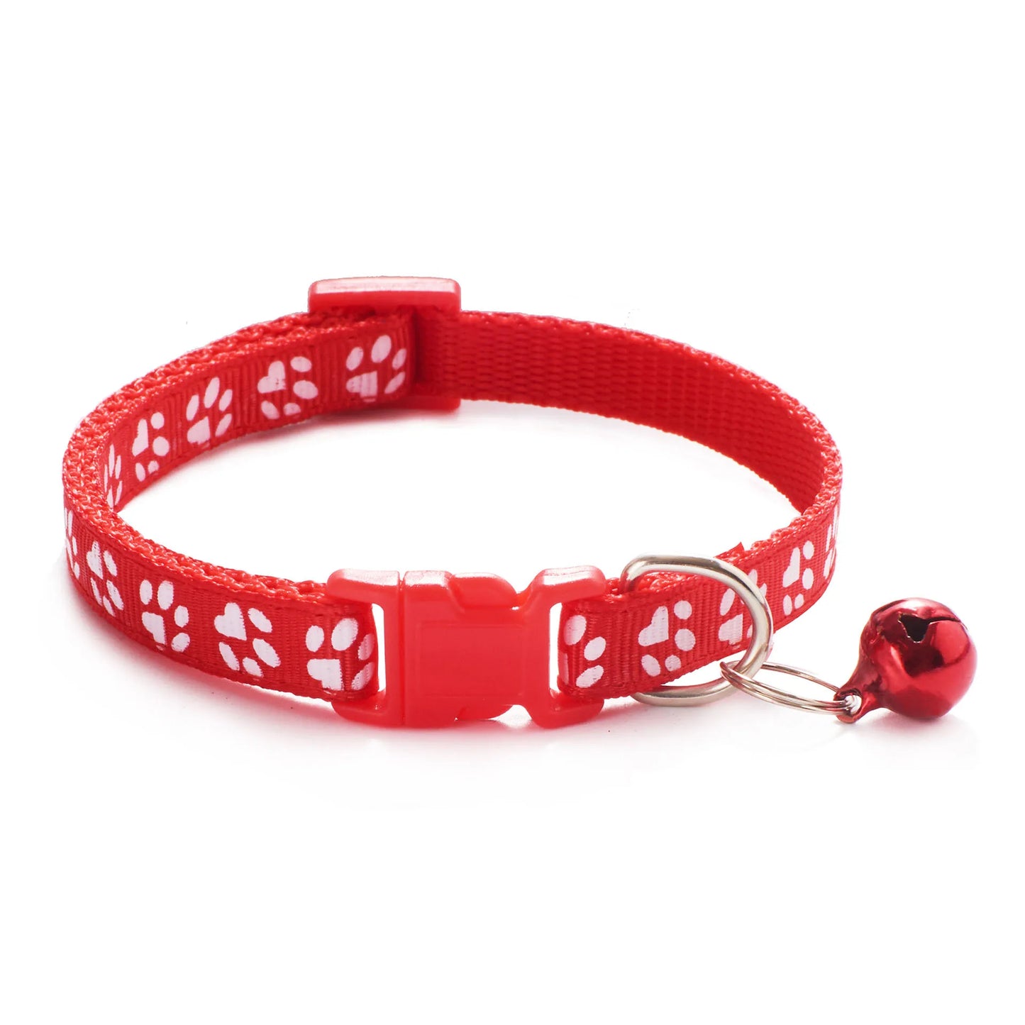 HABO Adjustable Pet Collar with Bell – Colorful Cartoon Footprint Necklace for Dogs, Puppies, Cats, and Kittens