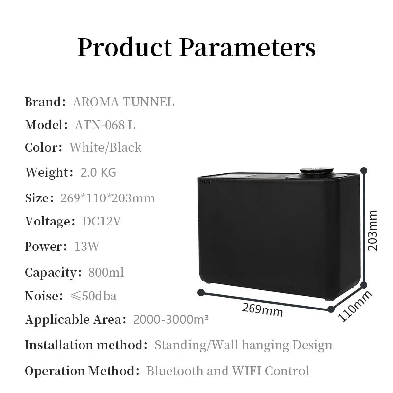 NAMSTE 3000M³ Smart  WIFI Bluetooth Control Aroma Diffuser HVAC Function Electric Aromatic 800ML Capacity