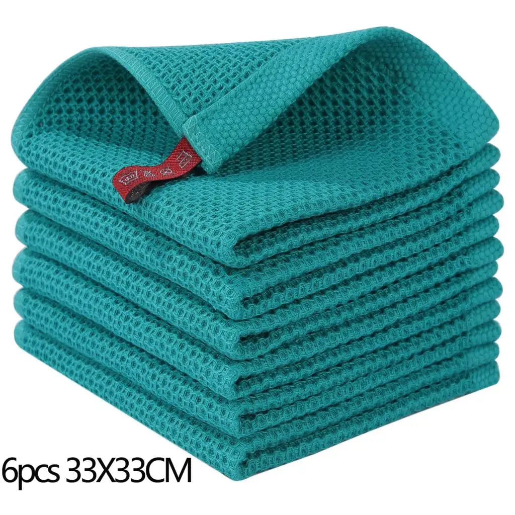 Olanly Kitchen Towel 100% Cotton Dishcloth Waffle Weave Kitchen Cloth Super Absorbent Quick Drying Wash Cloth Home Cleaing Towel