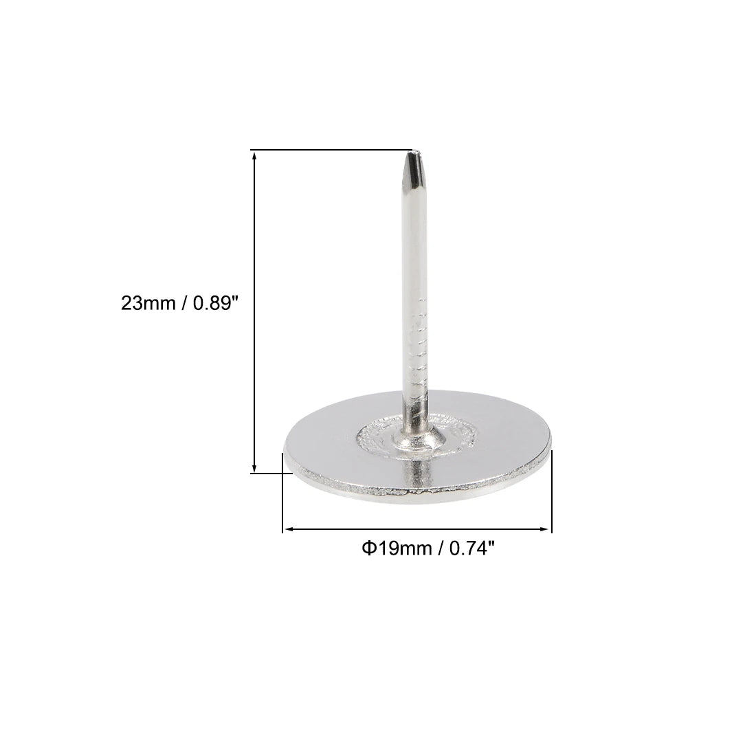 uxcell 20/40/60/80/100/150/200pcs Upholstery Nails Tacks 16x20/16x25/19x23mm Flat Head Furniture Nails Silver Tone