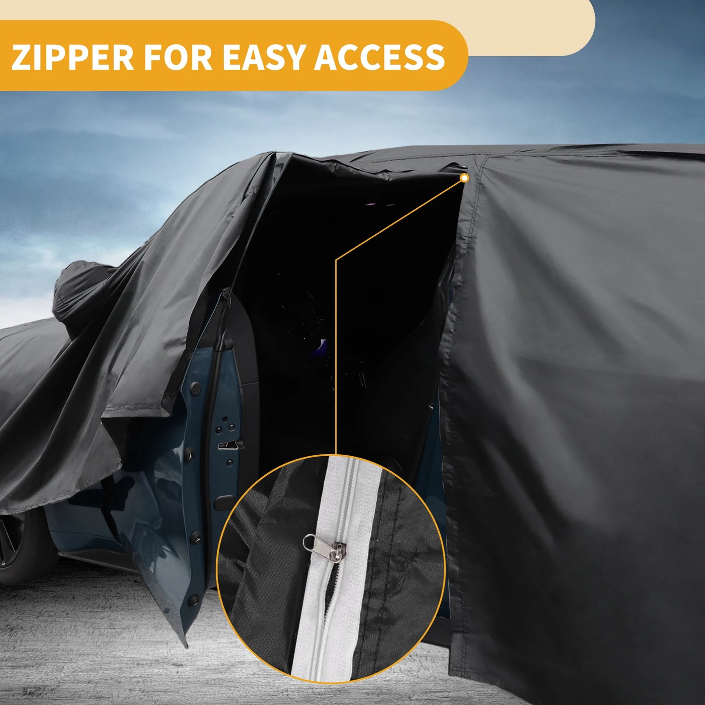 Uxcell Car Cover All Weather for Subaru Solterra Black 190T-Pu with Left Zipper