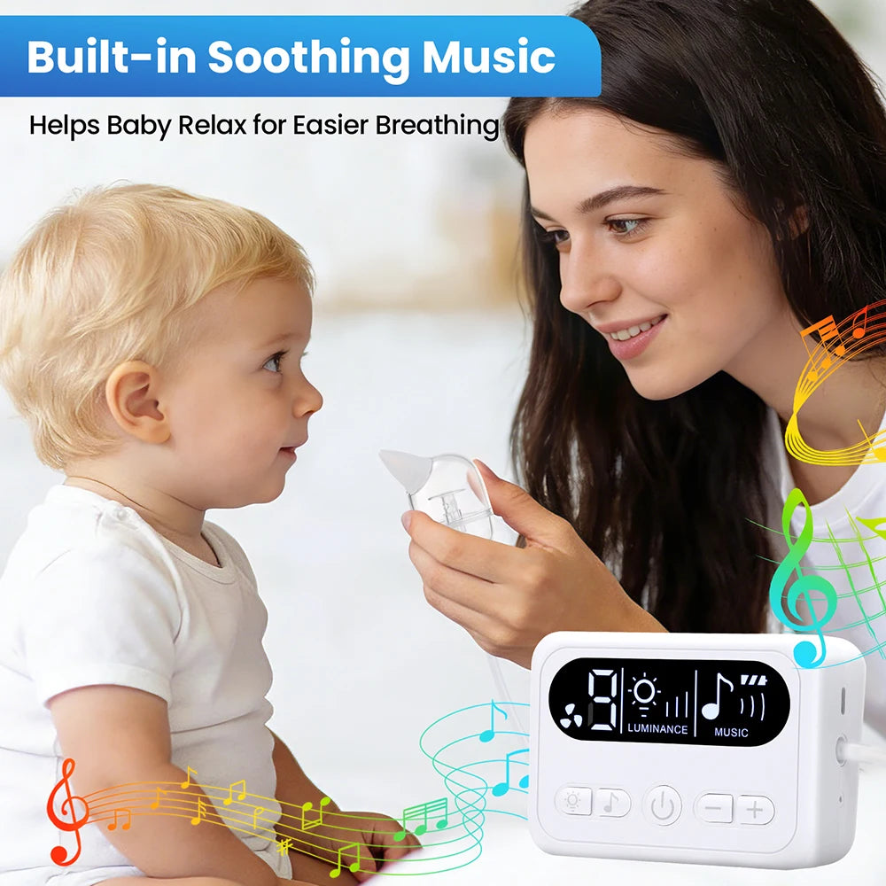 Baby Nasal Aspirator Electric Nose Cleaner with Built-In Music Nursery Rhymes Rechargeable Nose Booger Sucker for Infants Babies