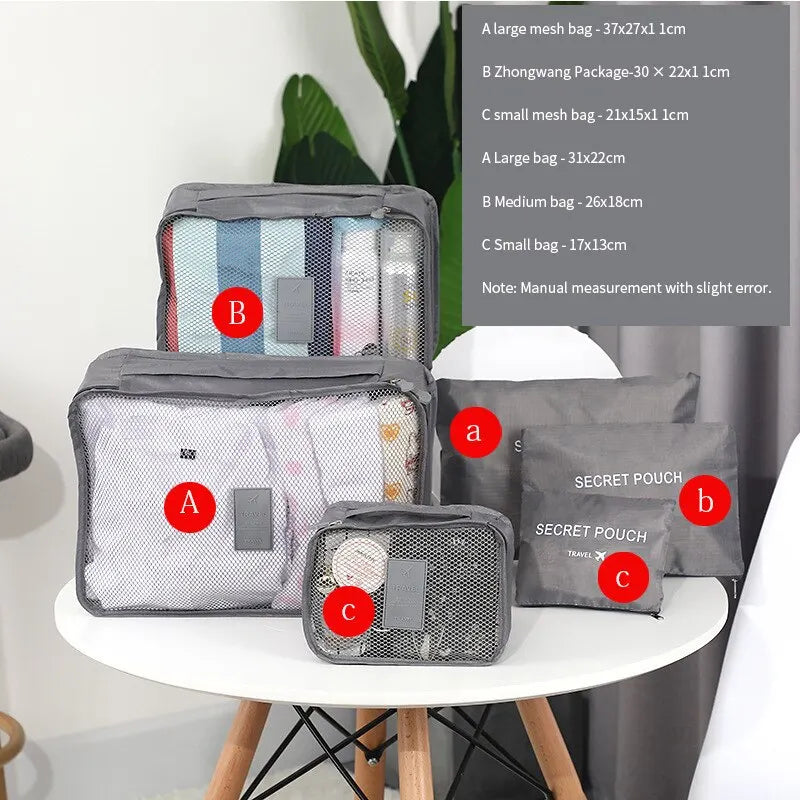 6Pc Travel Clothes Storage Bags