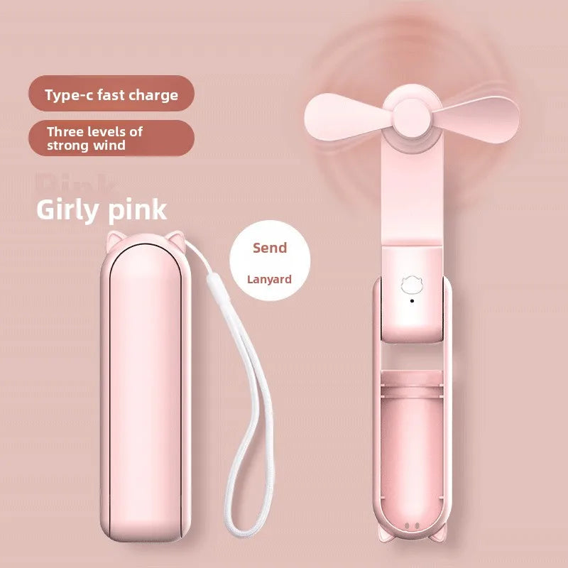Portable 3 Speed Foldable Mini Handheld Fan USB Rechargeable