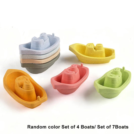 4/7-Piece Set of Baby Floating Boat Toys, Bath Toys, Colorful Multi-Colored Toys, Beach and Bathtub Toys, Early Education Water Play Gifts