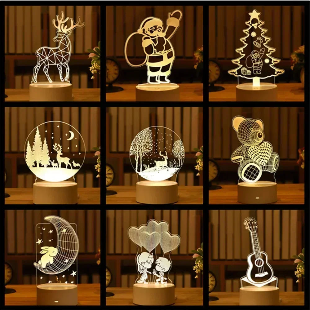 Wedding Birthday Gift Love 3D Acrylic Neon Sign USB Led Lamp Children's Night Lights Table Lamp Valentines Day Bedside Lamp