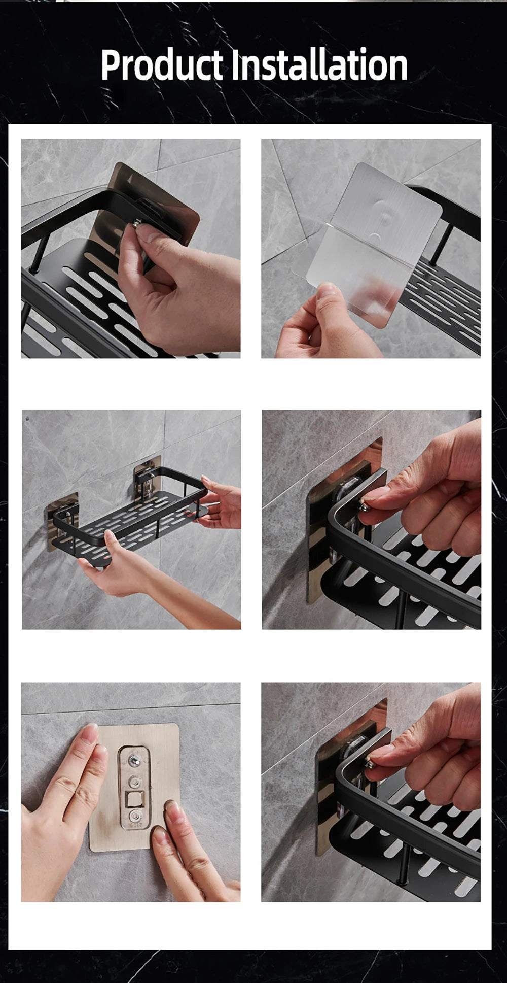 Wall Hanging Corner Rectangular Rack Bathroom Shelf Towel Rack Shelves Wall Shower  Shampoo Rack No Drill Shelf Tripod