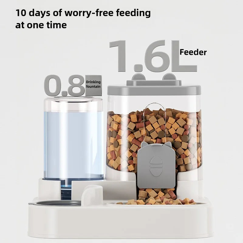 Automatic Cat & Dog Feeder with Spill-Proof Design – Water Fountain and Food Dispenser for Small, Medium, and Large Pets