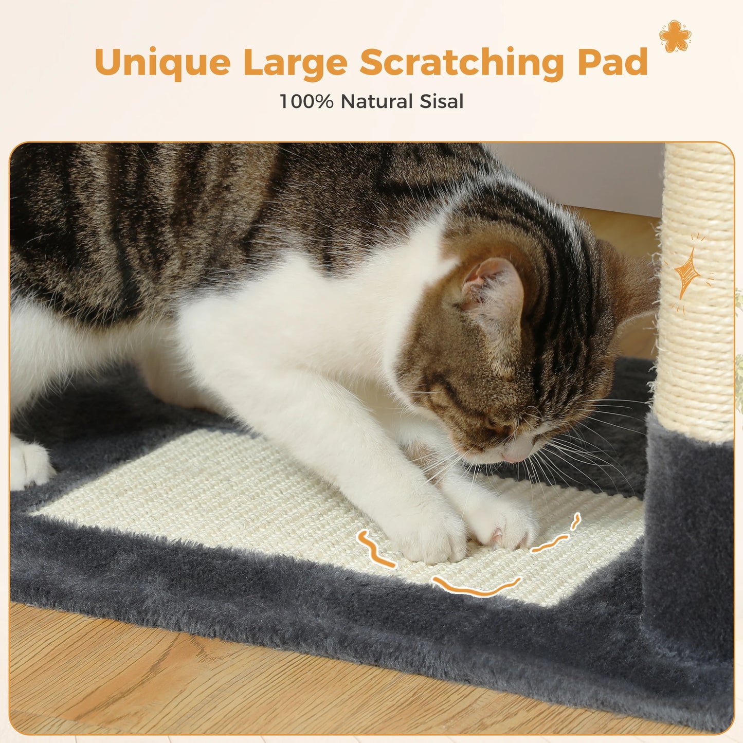184cm Large Cat Tree and Tower for Indoor Cats With Sisal-Covered Scratching Posts Spacious Hammock Padded Perches and Condos