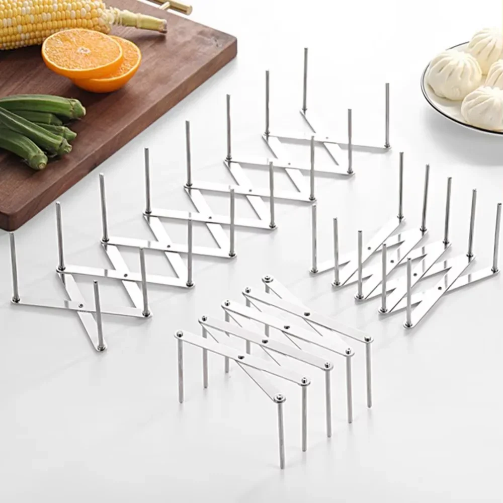 Retractable Storage Rack Space Saving Pot Lid Holder Space-Saving Stainless Steel Plate Dish Rack Heavy Duty For Kitchen Tools