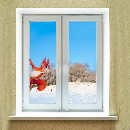 eeking Squirrel Window Wall Stickers