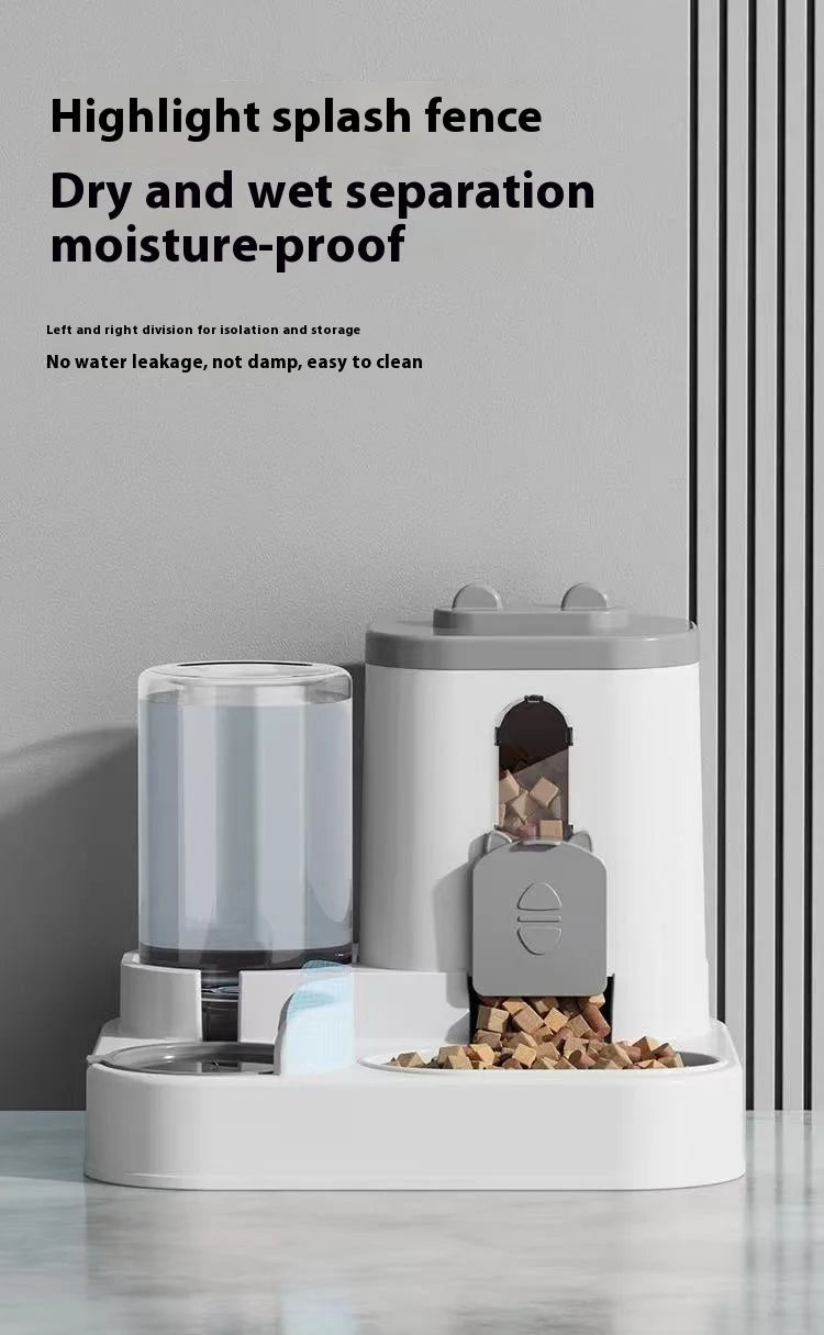 2-in-1 Integrated Fully Automatic Water & Food Dispenser