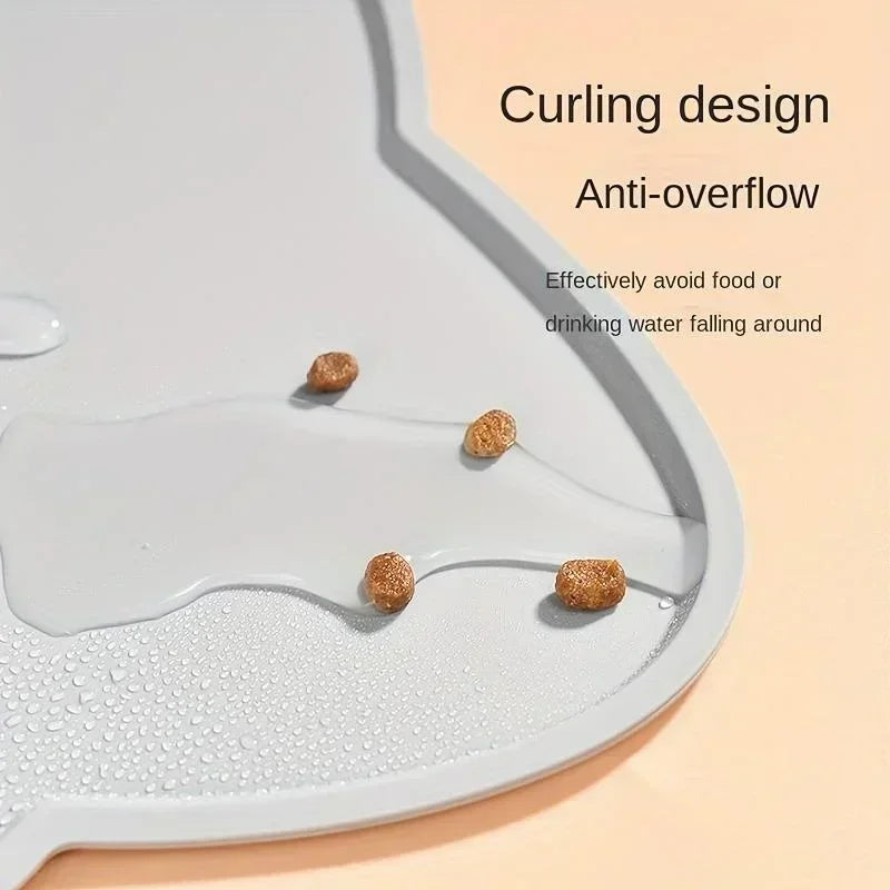 Silicone Pet Feeding Mat – Waterproof Non-Slip Placemat for Cat & Dog Food and Water Bowls, Easy to Clean Floor Protector