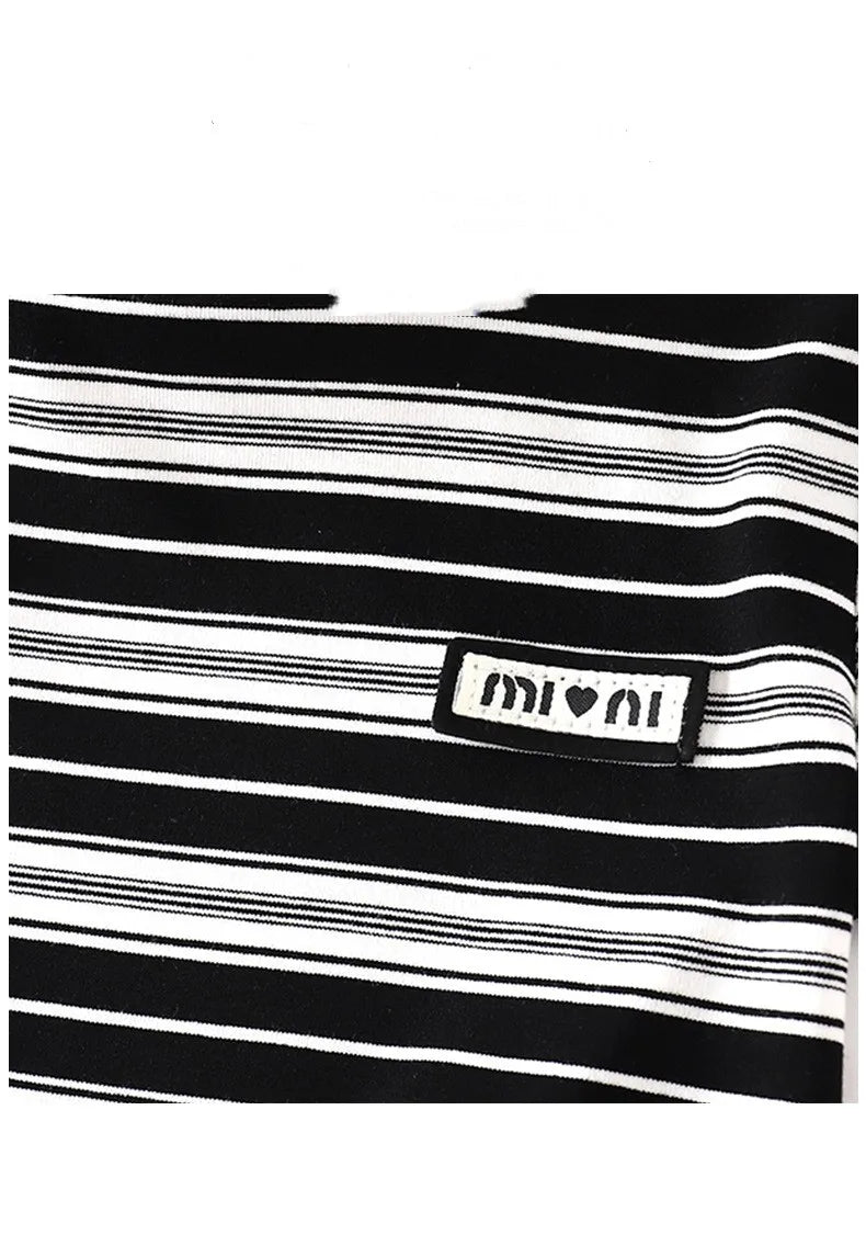 New Summer Children's Top and Bottom Clothes Set Striped Cotton Casual Sports Short Sleeve Two Piece Set for Children 0-5 Years