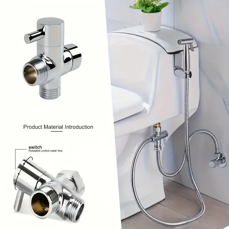 Toilet Spray Gun Set 1pc Explosion-proof Toilet Companion Set - 304 Alloy Water Separator, Spray Gun, Female Washer