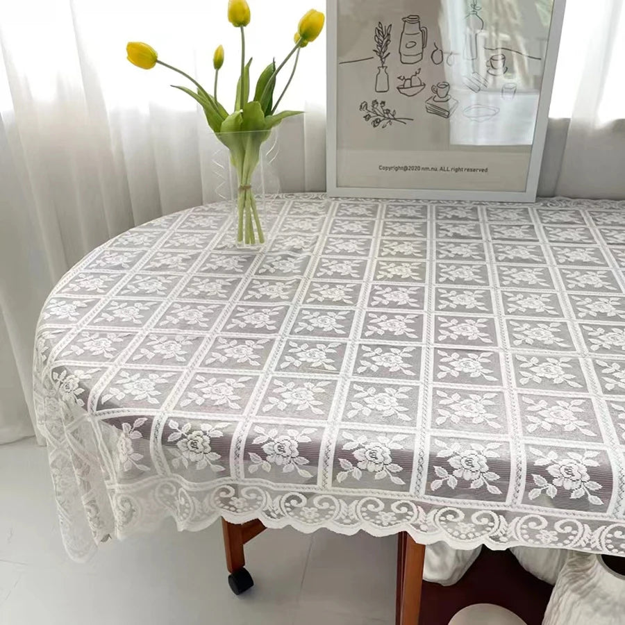 100% Polyester Embroidered Lace Table Cloth
