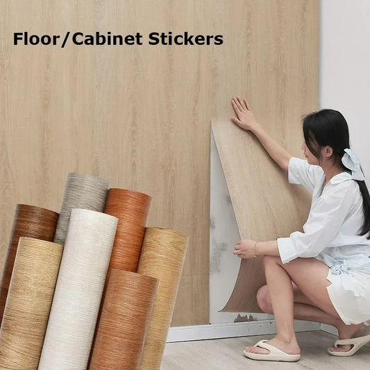 3M/10M Wood Grain Floor Stickers Anti-solid Wood Moisture-proof Waterproof Home Decoration Cabinet Renovation Home Wallpaper