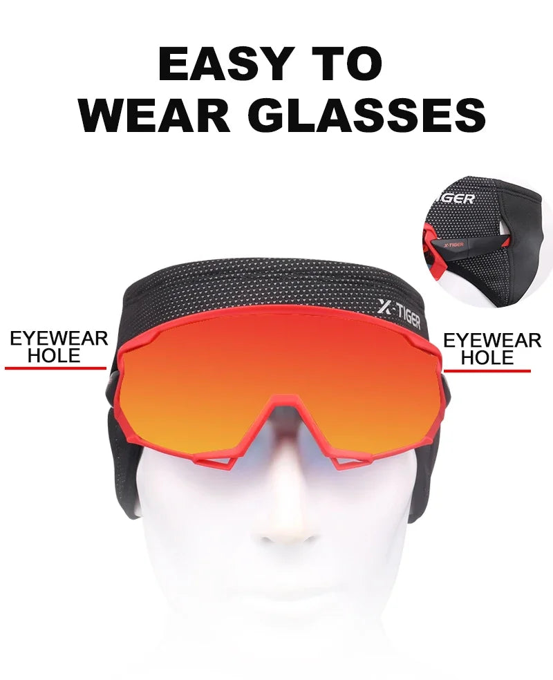 X-TIGER Windproof Fleece Cycling Balaclava - Thermal Sport Face Mask for Winter Biking Running Skiing (Moisture-Wicking/Unisex)