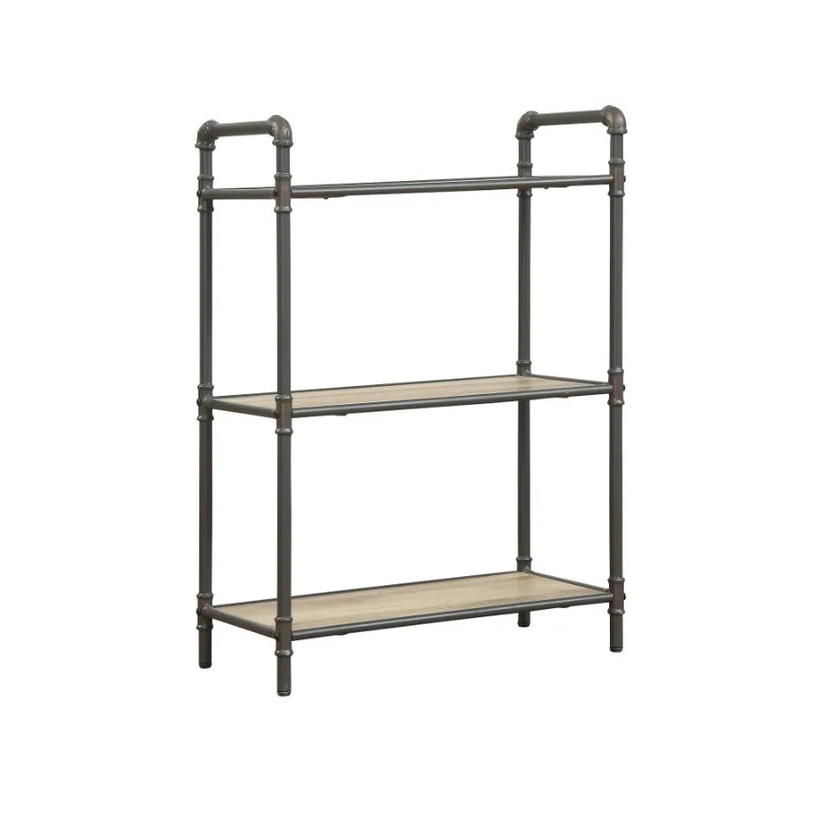 Itzel Antique Oak Sandy Gray Finish Bookshelf