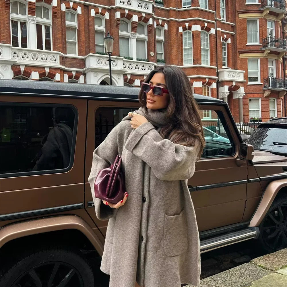 Women's Scarf Short Knitted Coat
