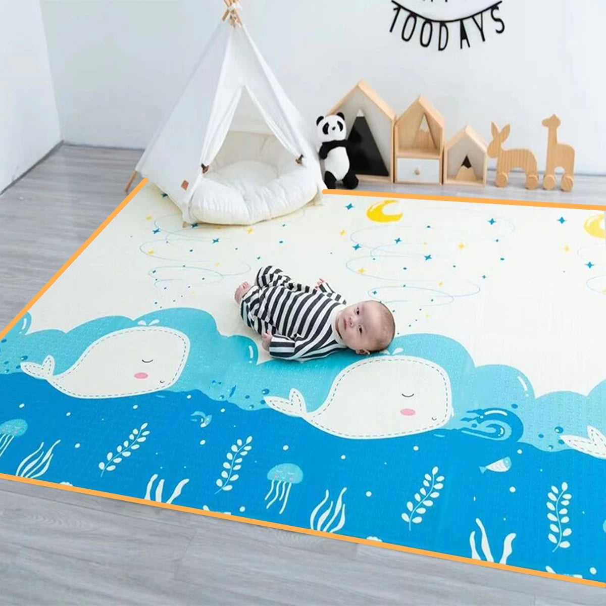 Play Mat for Children's Thick Safety Mat Friendly Crawling Play Mats Folding Mat Carpet Rug Playmat