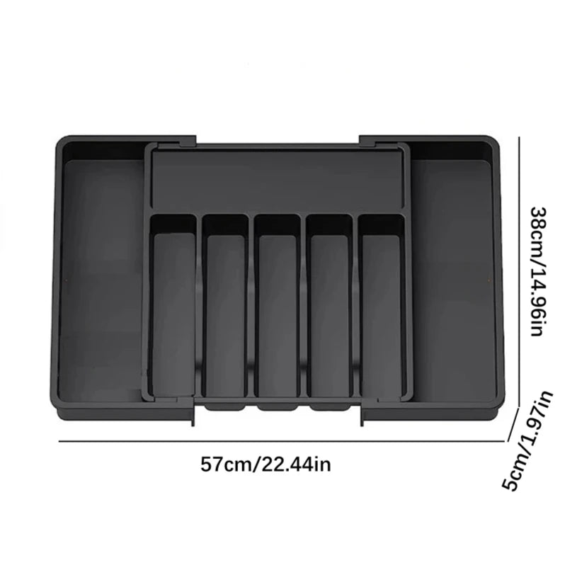 Expandable Cutlery Drawer Organiser, Adjustable Kitchen Utensil Tray Set, Compartment Flatware Storage Divider