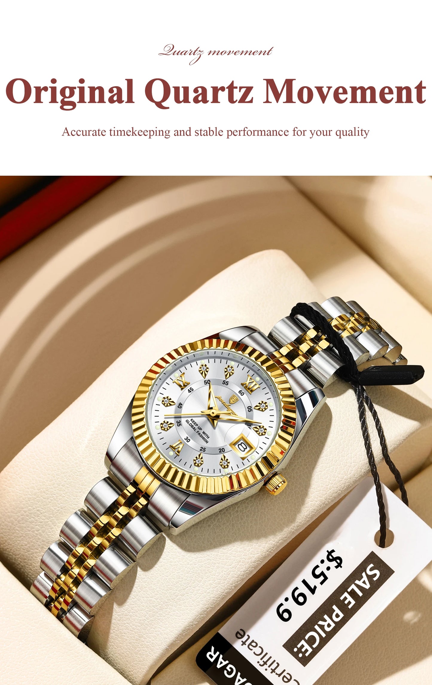 POEDAGAR Luxury Women's Watches Waterproof Luminous Date Ladies Wristwatch Stainless Steel Elegant Quartz Watch For Women Reloj