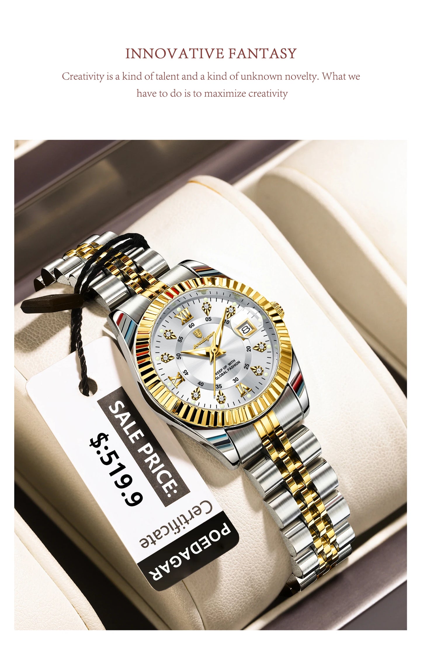 POEDAGAR Luxury Women's Watches Waterproof Luminous Date Ladies Wristwatch Stainless Steel Elegant Quartz Watch For Women Reloj