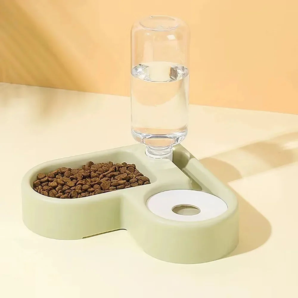 Automatic Water Bowl Feeder with Dispenser - Corner Pet Food Dish Moisture-Proof Drinking & Feeding Bowl for Dogs and Cats