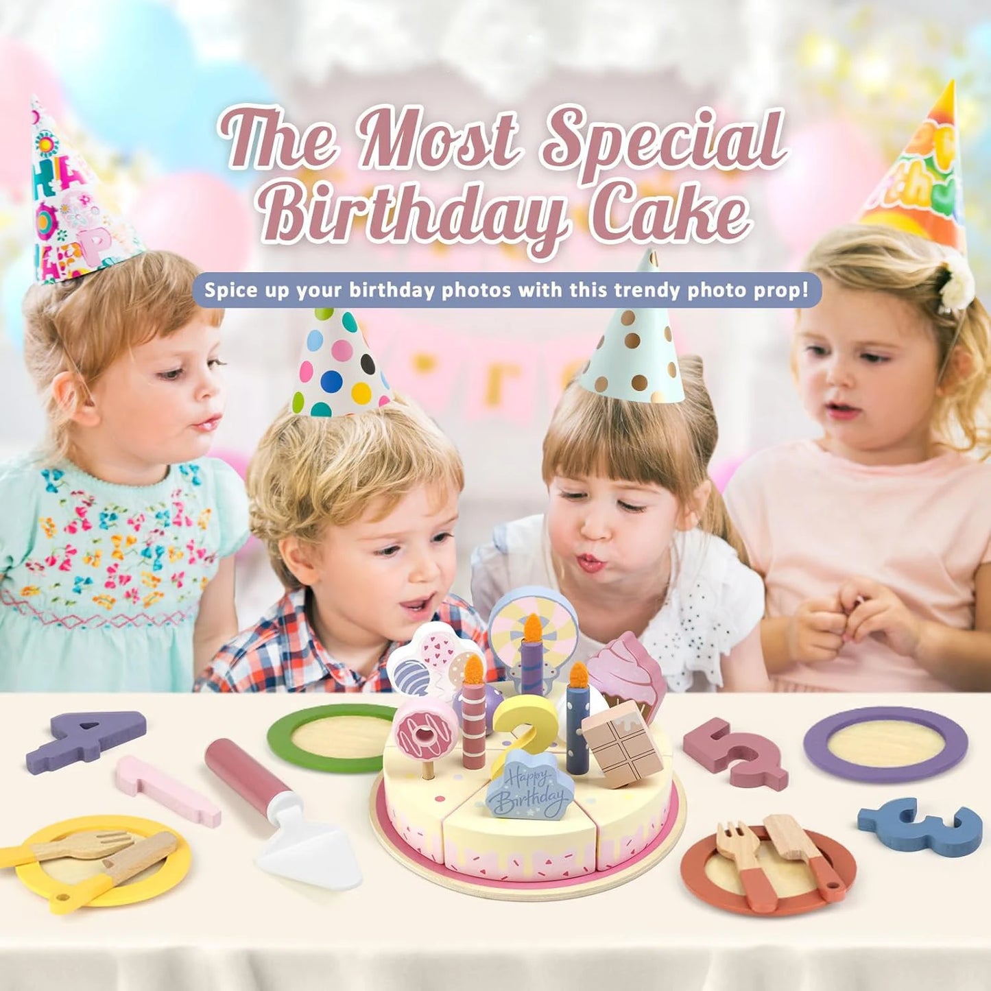 Wooden Kitchen Toys Pretend Toys Cutting Cake Play Set Food Kids Toys Montessori Tea Party Learning Educational Toys For Gifts
