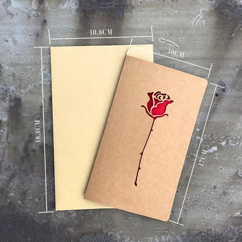 1pcs of Hollow Valentine's Day Mother's Day Greeting Card / Kraft Paper Card Holiday Cards Birthday Cards Blessing Gift Card