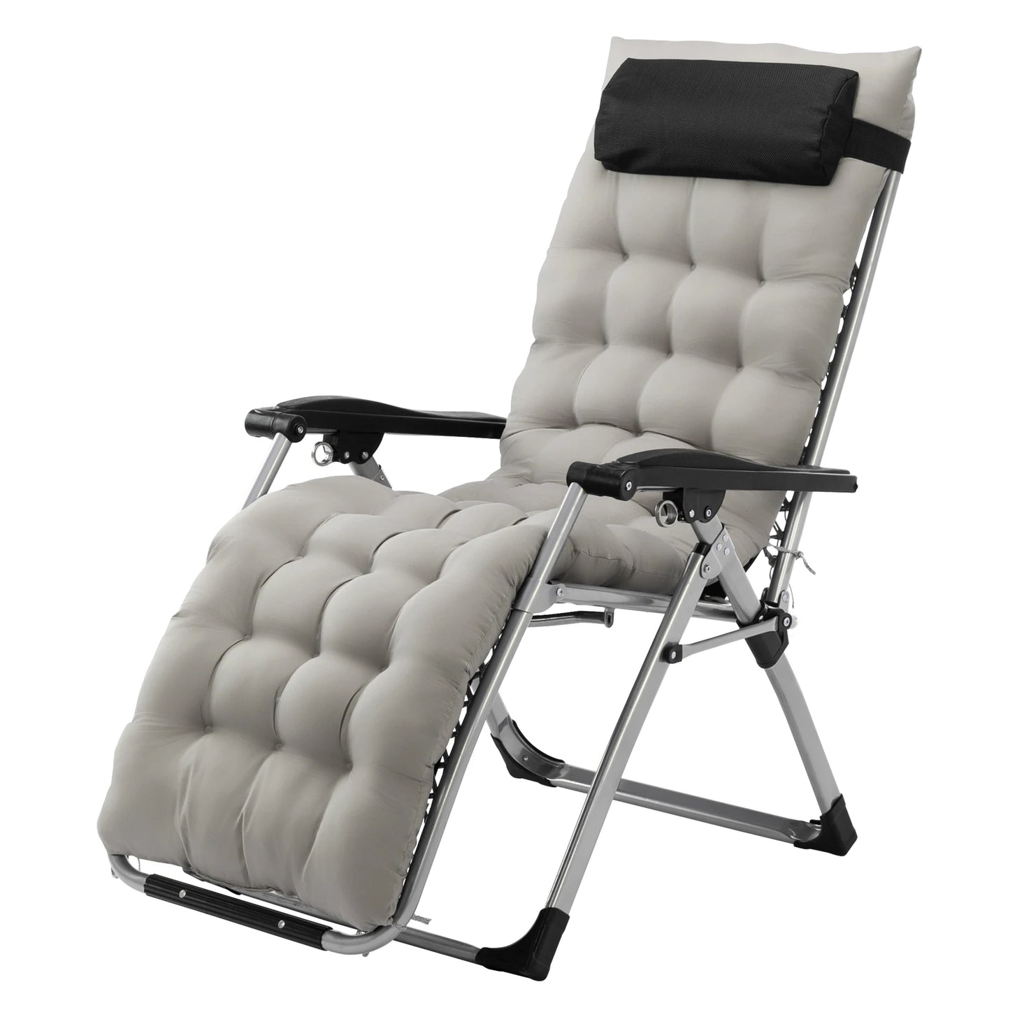 Infinity Zero Gravity Chair with Pad, Patio Chairs with Pillow and Utility Tray Adjustable Folding Recliner for Deck,Patio,Beach