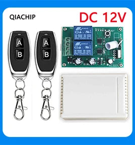 QIACHIP 4CH 433.92MHz Relay Module – DC 5V/12V/24V/48V 10A Wireless Remote Control Switch for EV1527, DC Motor DIY