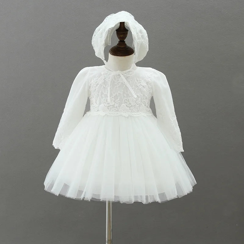 Hetiso Baby Girls Dress Long Sleeve Kids First Birthday Ball Gown Infant Dresses for Baptism Bridesmaid party 3-24 month