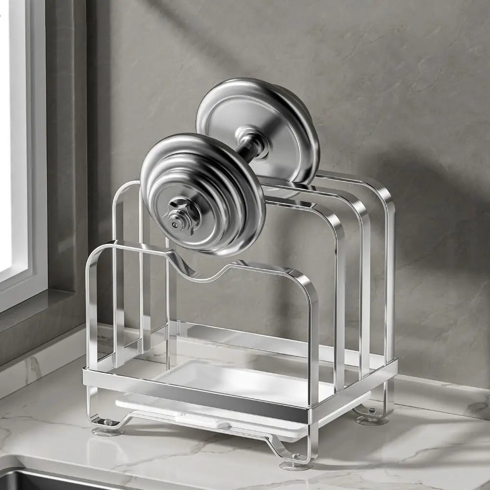 Vertical Cutting Board Holder Rustproof Anti-slip Pot Lid Storage Rack Moisture-proof Space Saving Chopping Board Organiser