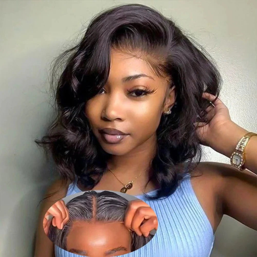 14 Inch Body Wave Wear And Go Glueless Human Hair Wigs Bob Wigs For Women Ready To Go 5x4 Pre Cut Lace Wig Human Hair loose Wave