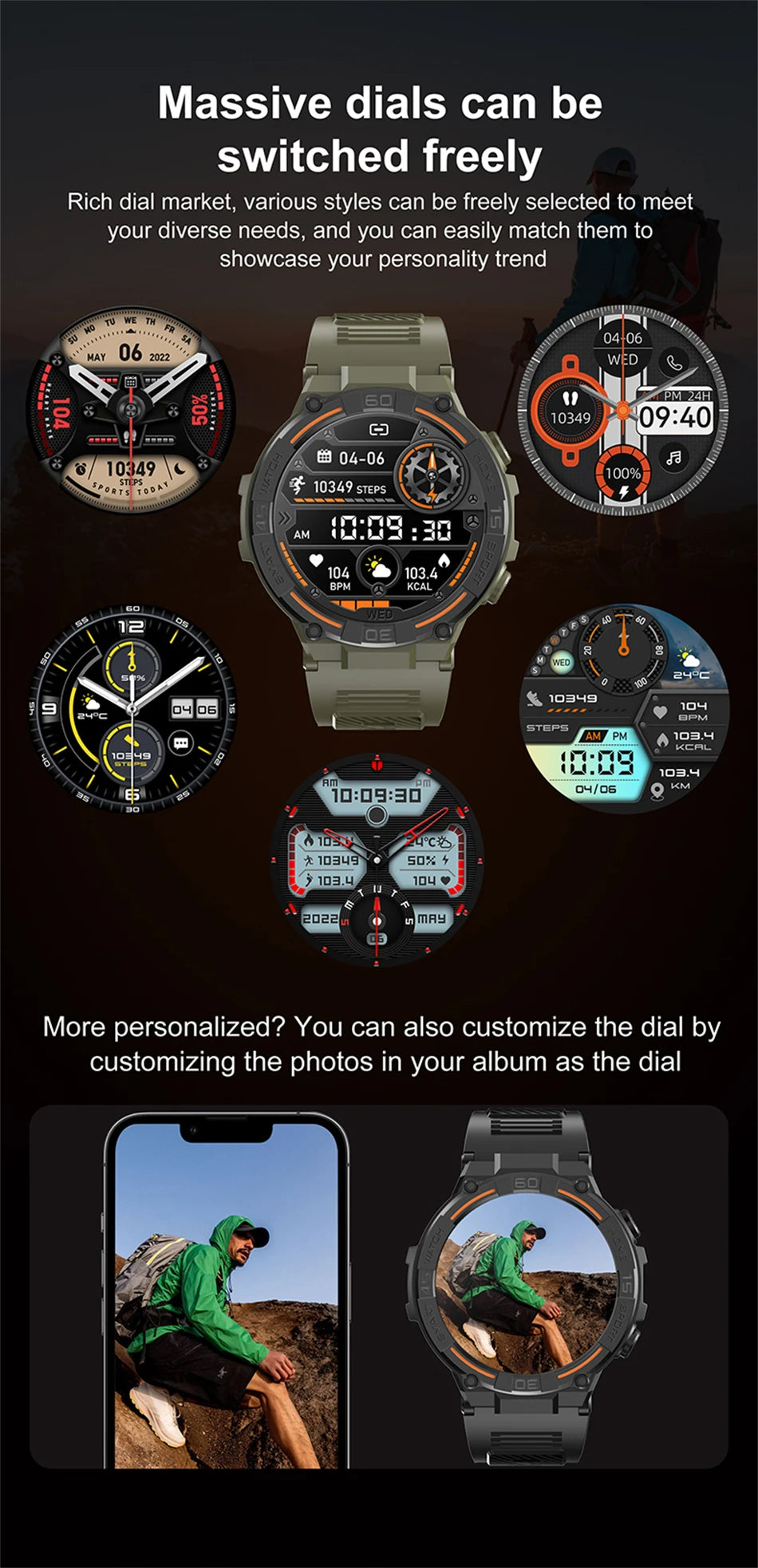 360 HD Smart Watch For Android IOS